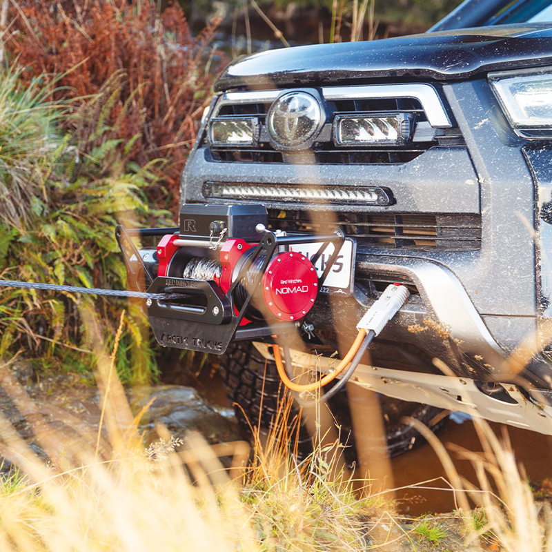 RED Winches Nomad XL mounted on Ineos Grenadier winch mount
