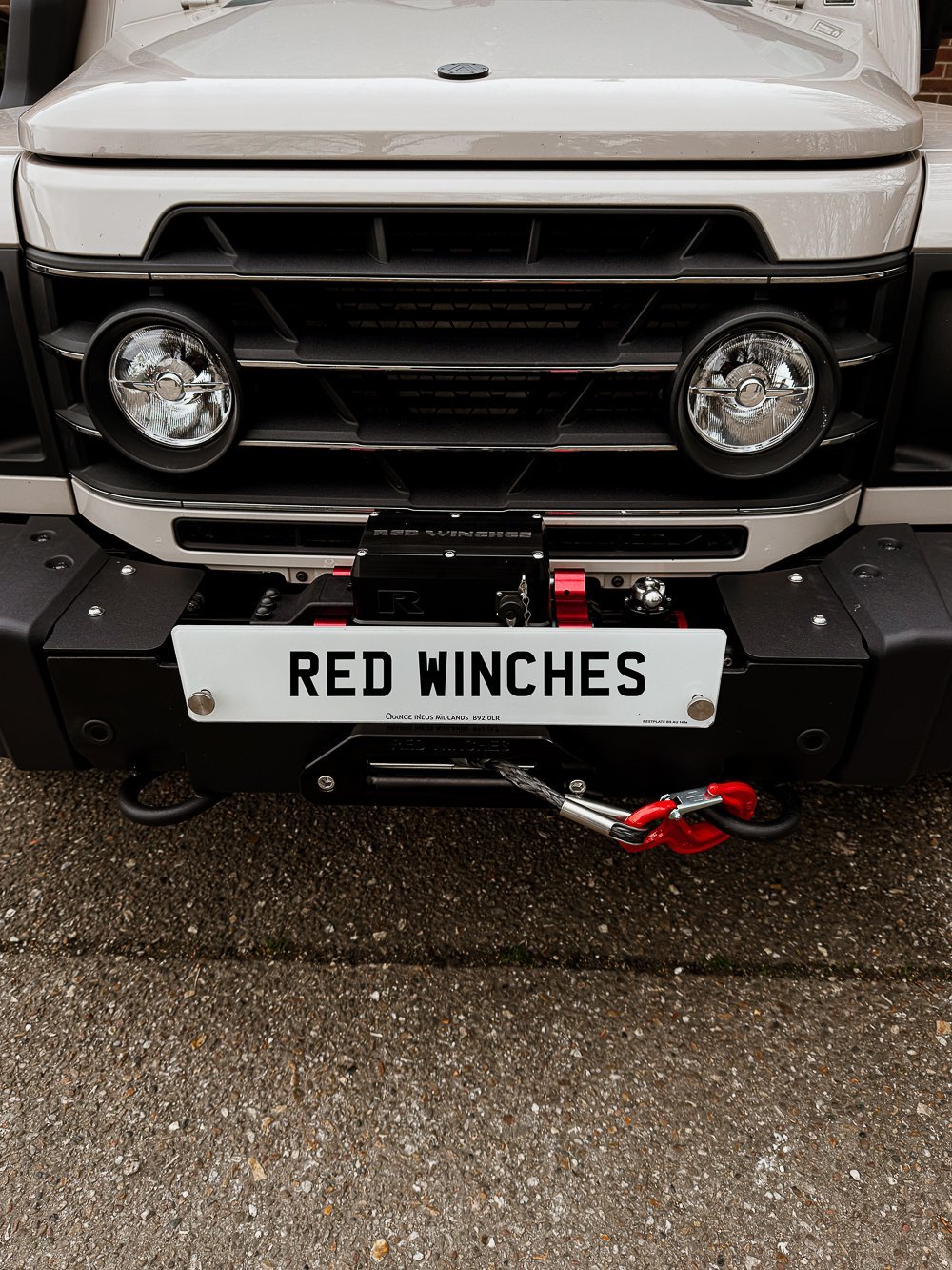 INEOS Grenadier Winch Mount 1 Nomad fitted in an INEOS Grenadier in an aftermarket winch mount from RED Winches