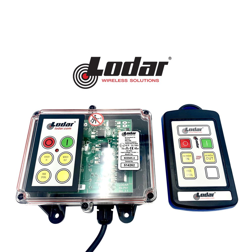 Lodar Control Systems 1 Lodar wireless winch remote, controllers and receiver with air freespool control for winches